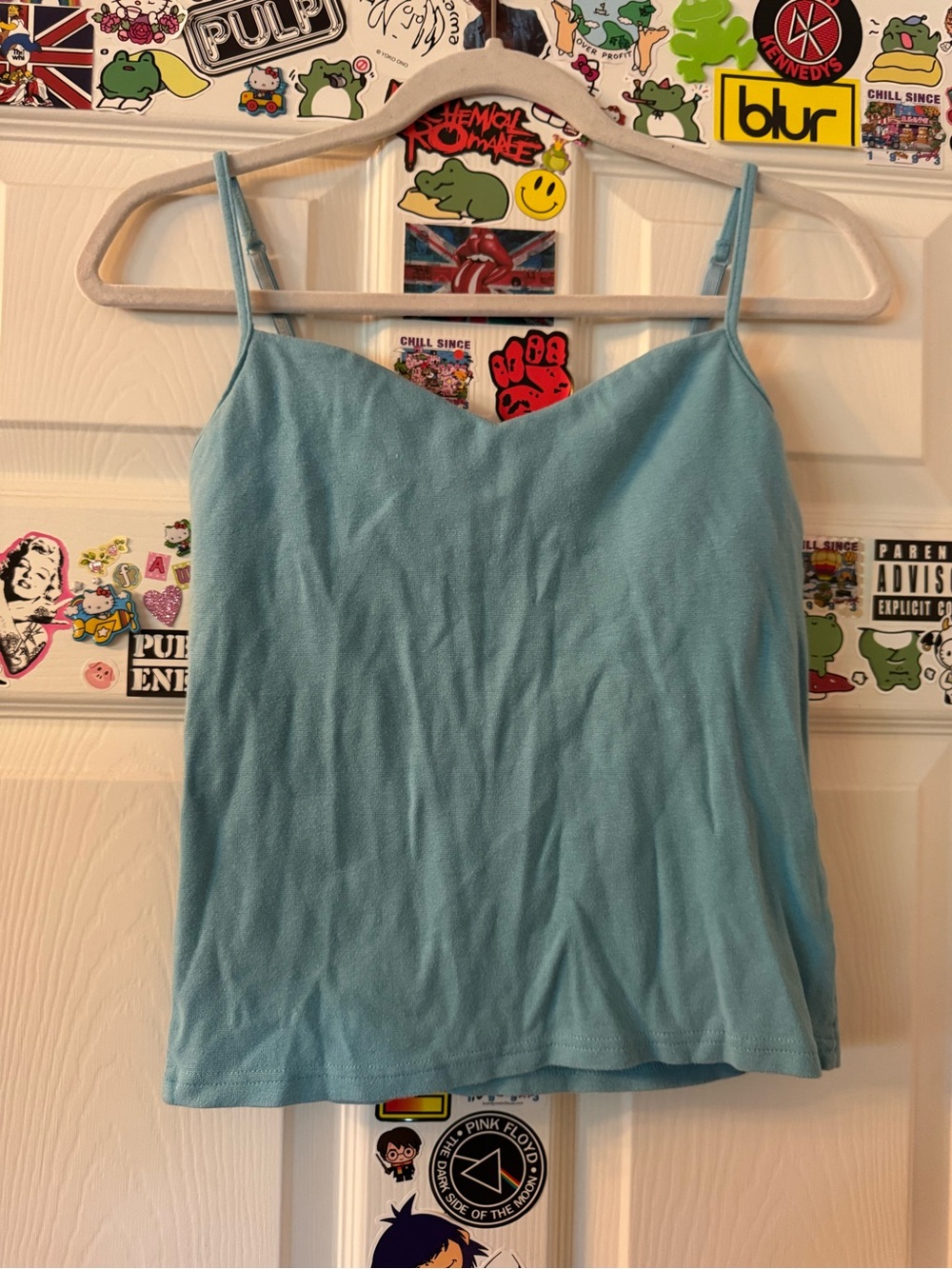 Energie Light Blue Spaghetti Strap V-Neck Tank Top